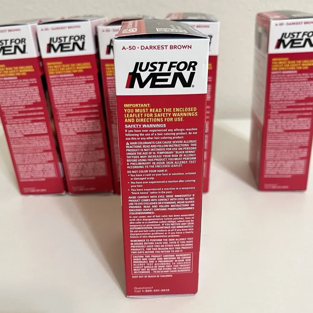 Just For Men Easy Comb-In Color A-50 Darkest Brown Lot of 6 NEW